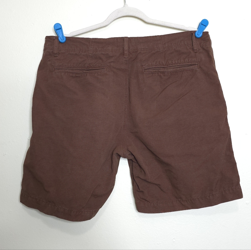 Taylor Stitch The Morse Shorts Size 34 Russet Brown Organic Cotton Linen - Picture 3 of 6